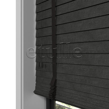 50 MM Truwood Antrasit Kabartma Ahşap Jaluzi