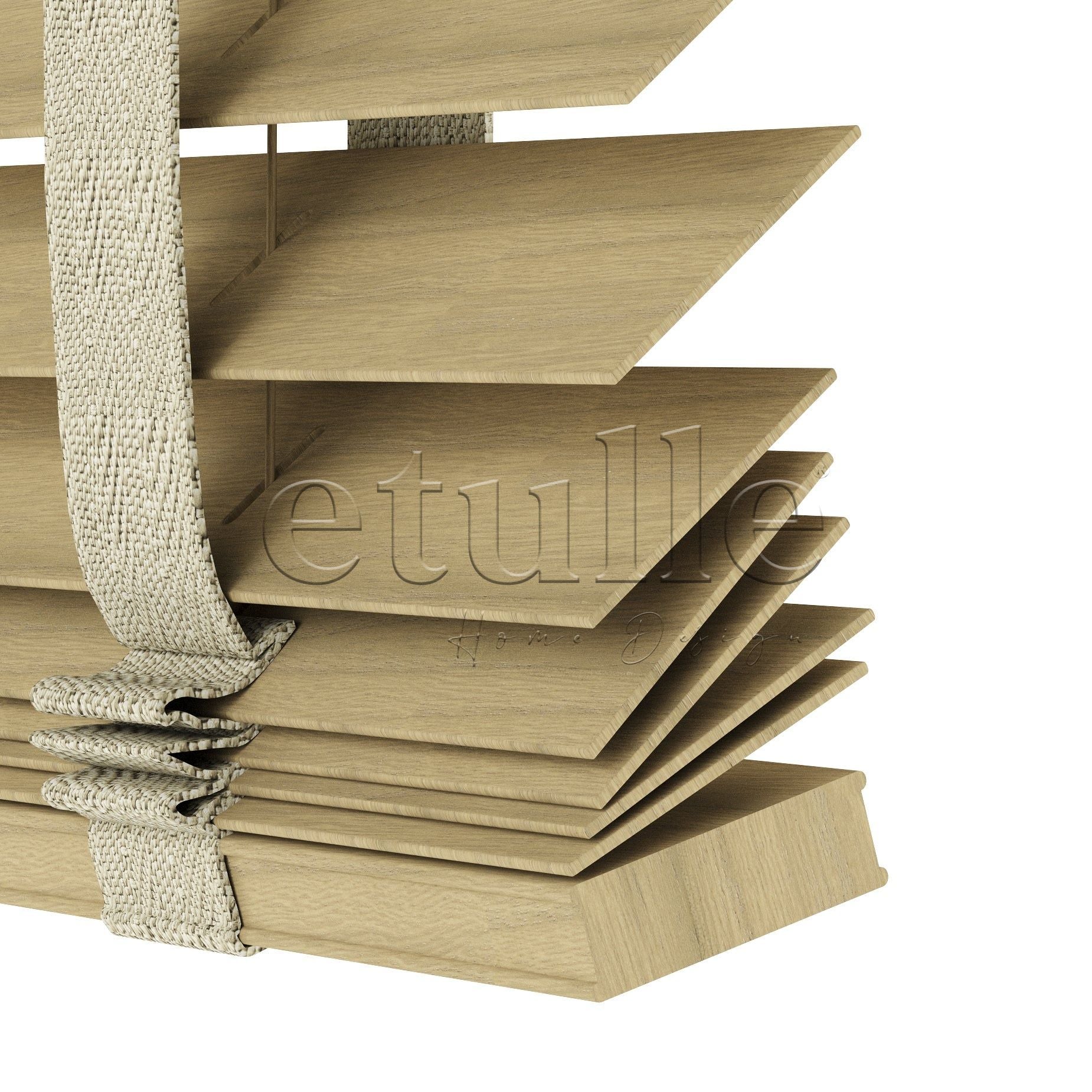 50 MM Meriwood Meşe Desenli Ahşap Jaluzi