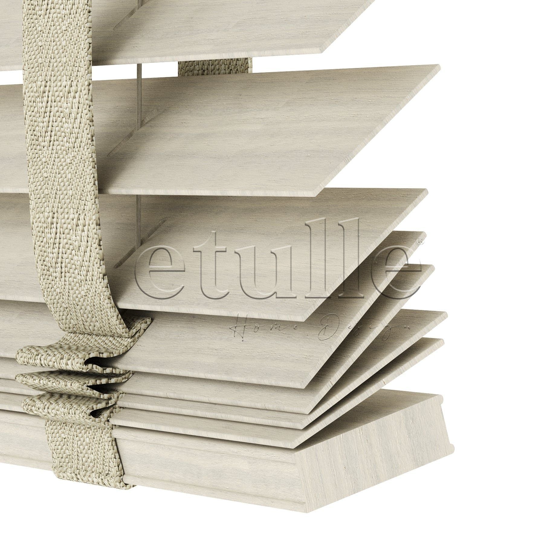 50 MM Meriwood Bej Desen Ahşap Jaluzi