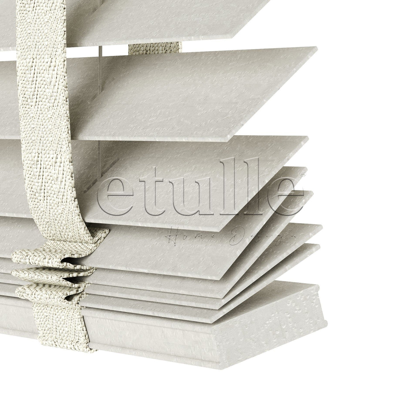 50 MM Truwood Krem Kabartma Ahşap Jaluzi