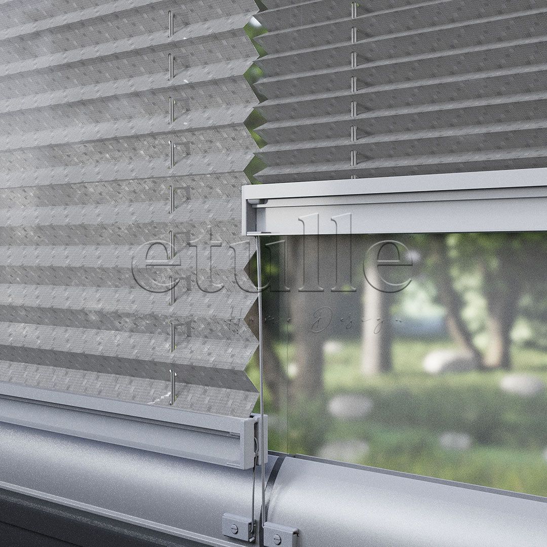 16 MM Desenli Touch Gri Plise Perde