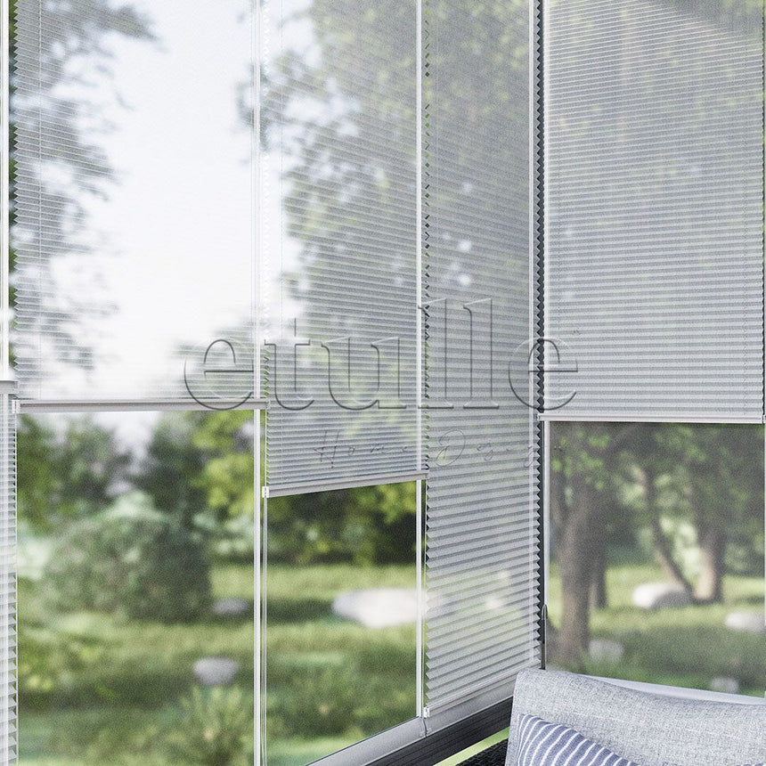 16 MM Tulle Gri Tül Plise Perde