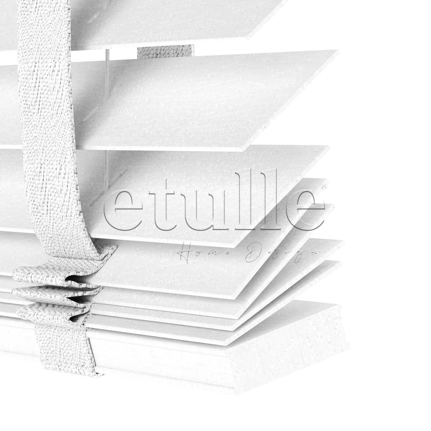 50 MM Truwood Beyaz Kabartma Ahşap Jaluzi