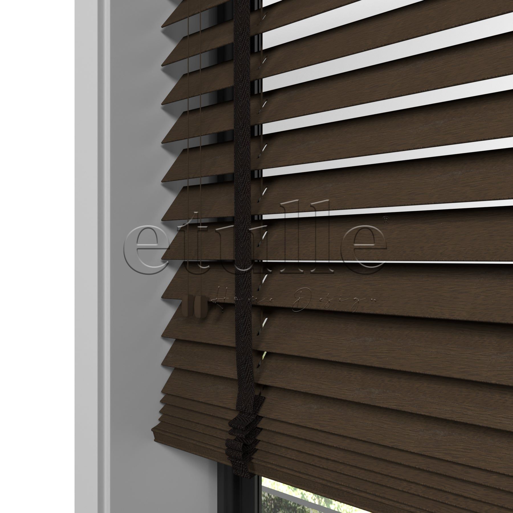 50 MM Meriwood Kahve Ahşap Jaluzi