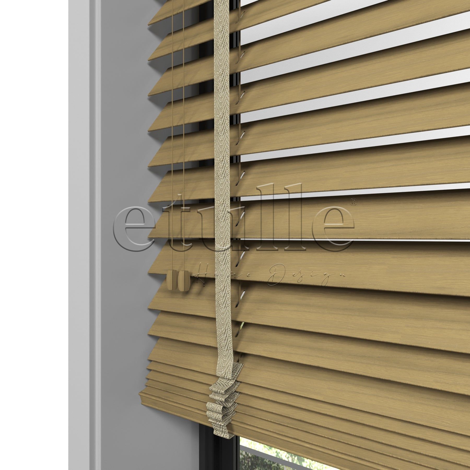 50 MM Meriwood Meşe Desenli Ahşap Jaluzi