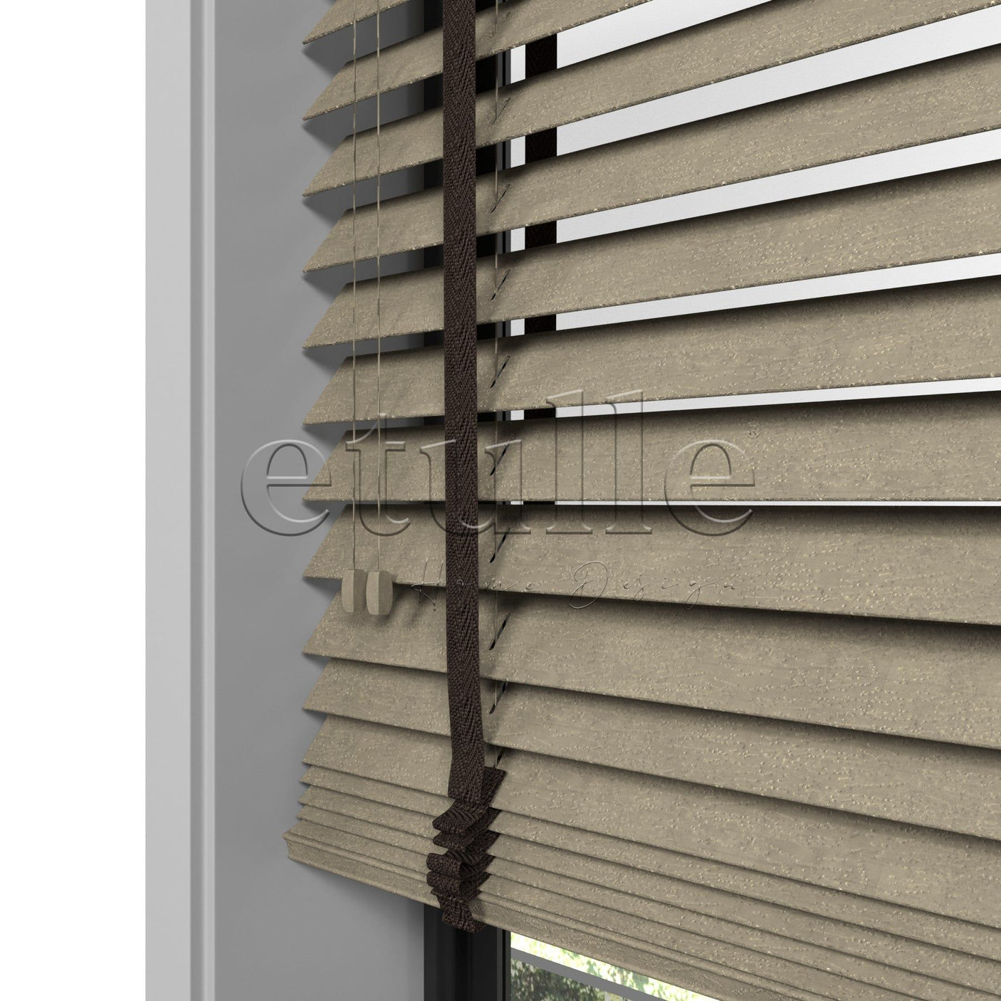 50 MM Truwood Naturel Kabartma Ahşap Jaluzi