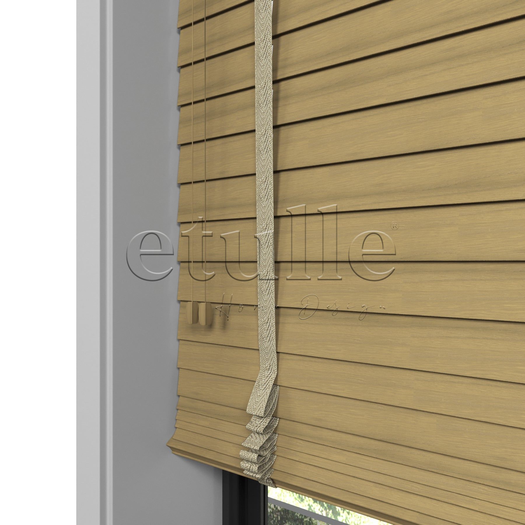 50 MM Meriwood Meşe Desenli Ahşap Jaluzi