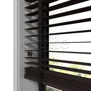 50 MM Truwood Kahverengi Kabartma Ahşap Jaluzi