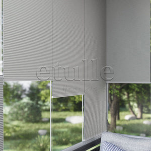 20 MM Honeycomb Gri Plise Perde