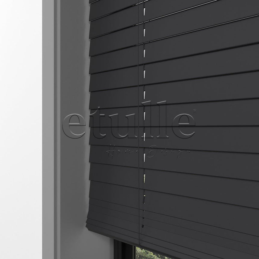 25 MM BASSWOOD Antrasit Ahşap Jaluzi