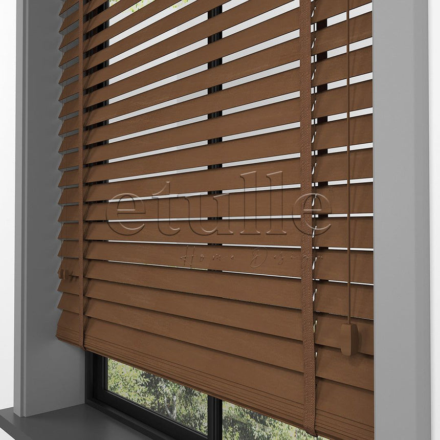 35 MM BASSWOOD Cherry Ahşap Jaluzi