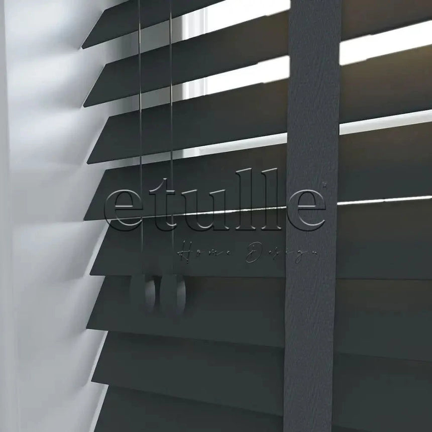 50 Mm Polywood Açık Antrasit Ahşap Jaluzi
