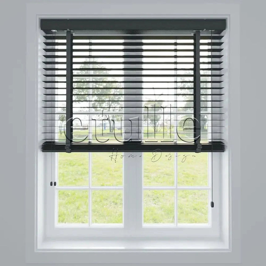 50 Mm Polywood Açık Antrasit Ahşap Jaluzi