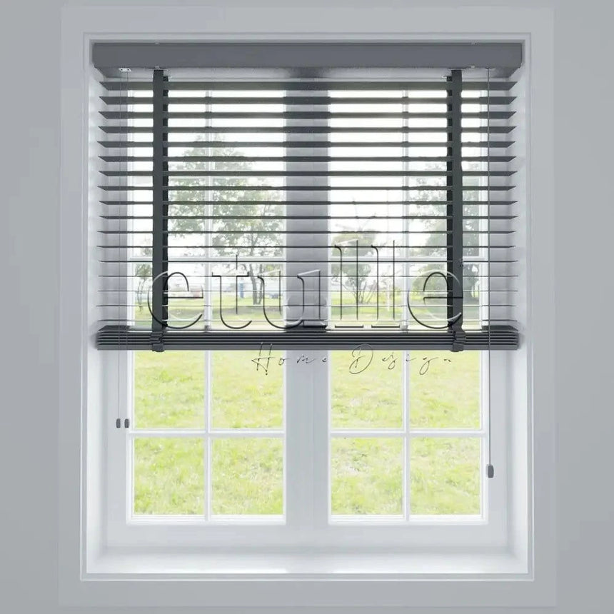 50 Mm Polywood Gri Ahşap Jaluzi