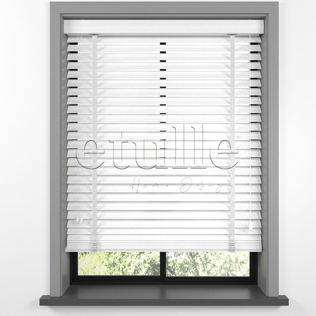 50 MM BASSWOOD Beyaz Ahşap Jaluzi