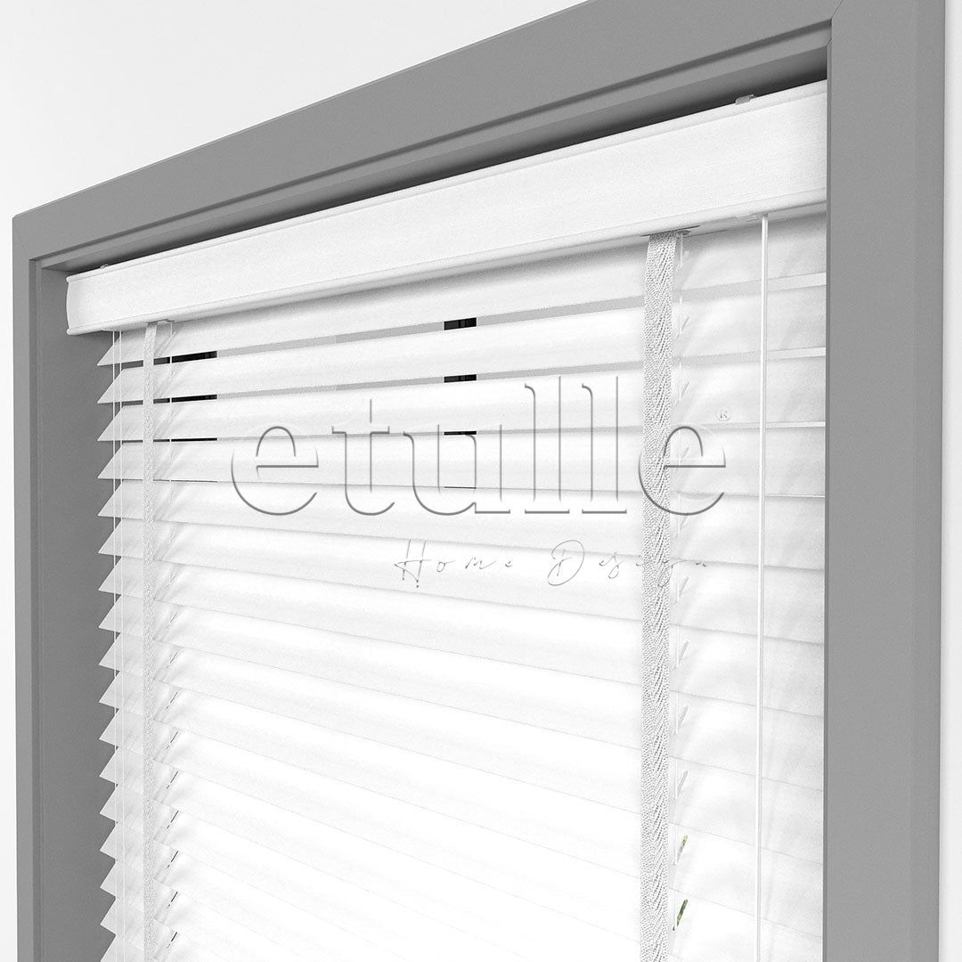 50 MM BASSWOOD Beyaz Ahşap Jaluzi