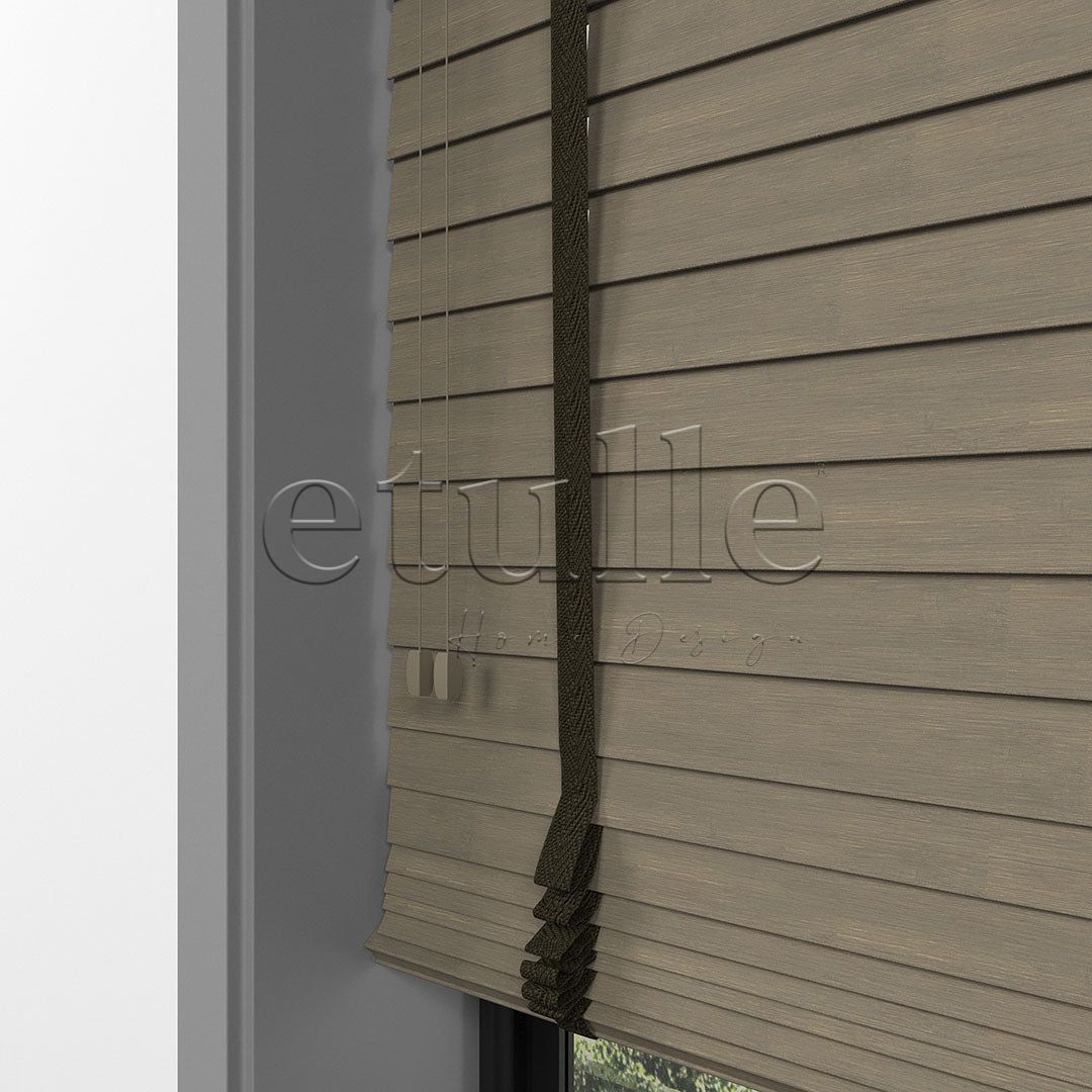 50 MM BAMBOO Smoke Gri Ahşap Jaluzi