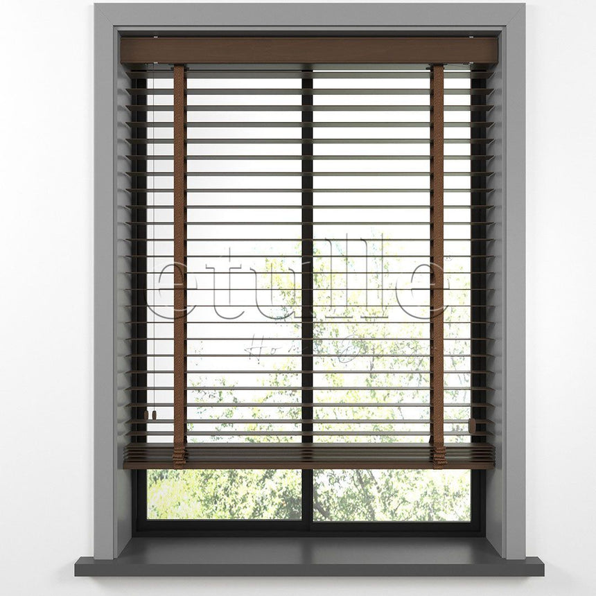 50 MM BASSWOOD Ceviz Walnut Ahşap Jaluzi