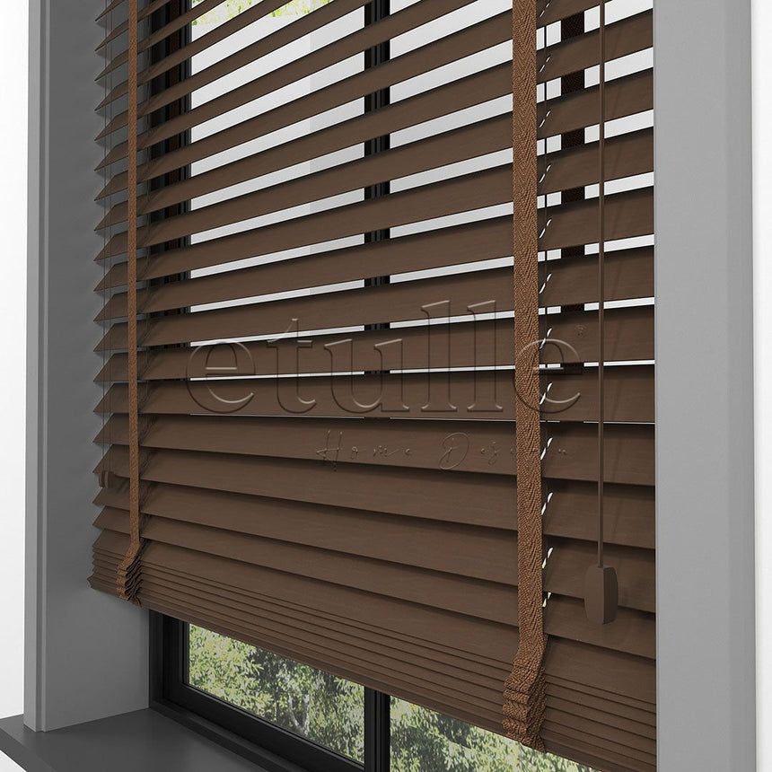 50 MM BASSWOOD Ceviz Walnut Ahşap Jaluzi