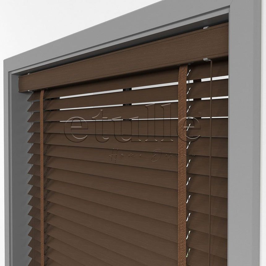 50 MM BASSWOOD Ceviz Walnut Ahşap Jaluzi