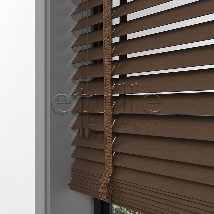 50 MM BASSWOOD Ceviz Walnut Ahşap Jaluzi
