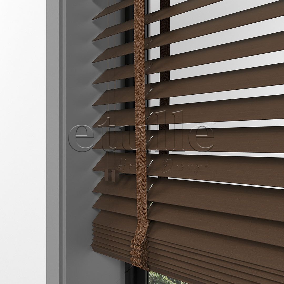 50 MM BASSWOOD Ceviz Walnut Ahşap Jaluzi