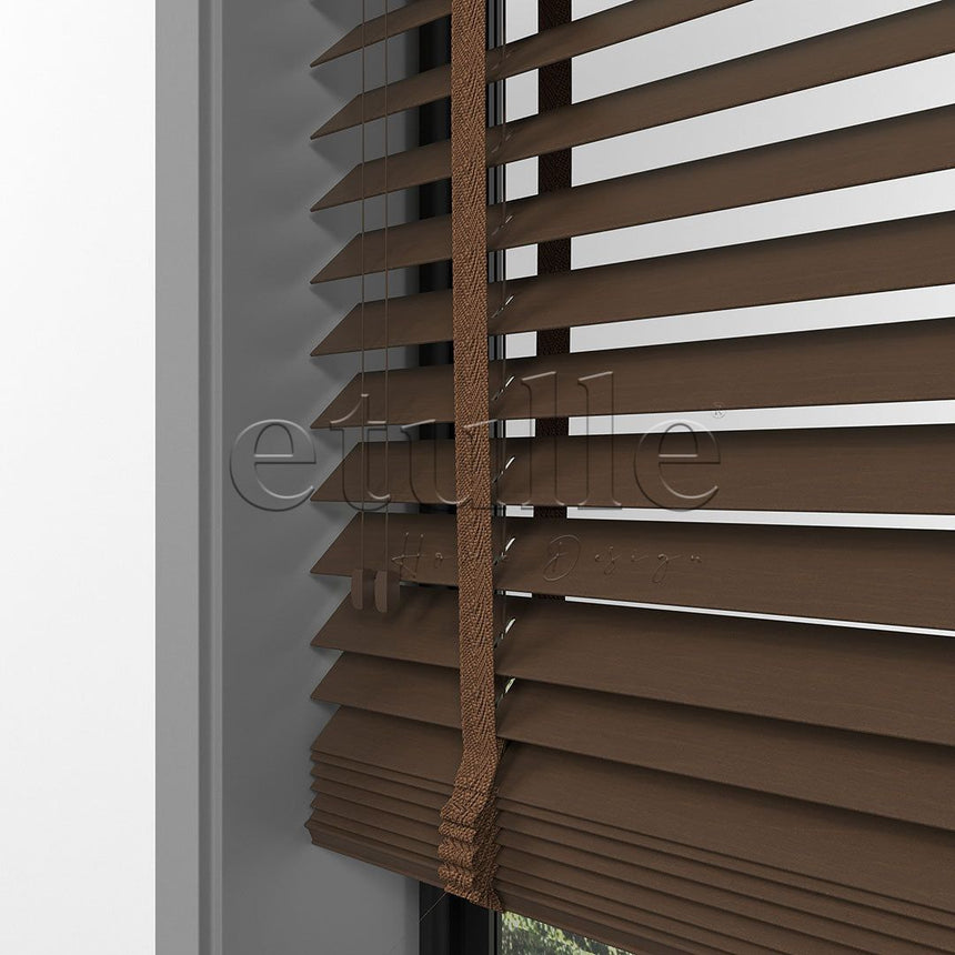 50 MM BASSWOOD Ceviz Walnut Ahşap Jaluzi