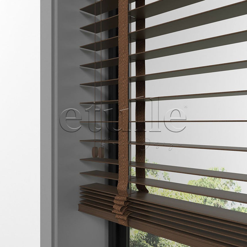 50 MM BASSWOOD Ceviz Walnut Ahşap Jaluzi