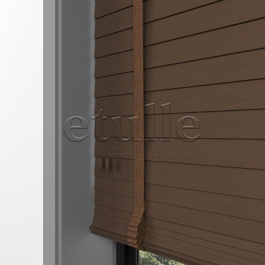 50 MM BASSWOOD Ceviz Walnut Ahşap Jaluzi