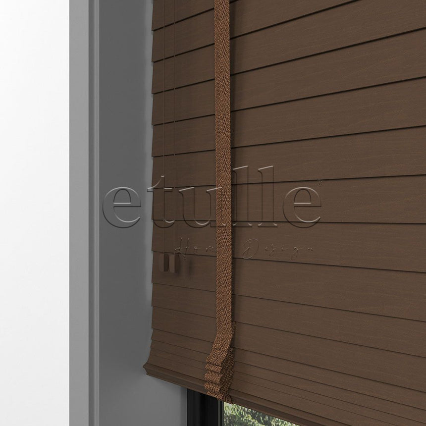 50 MM BASSWOOD Ceviz Walnut Ahşap Jaluzi