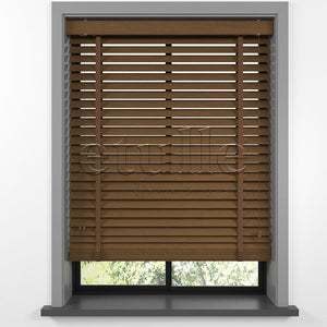 50 MM BASSWOOD Dark Oak Ahşap Jaluzi