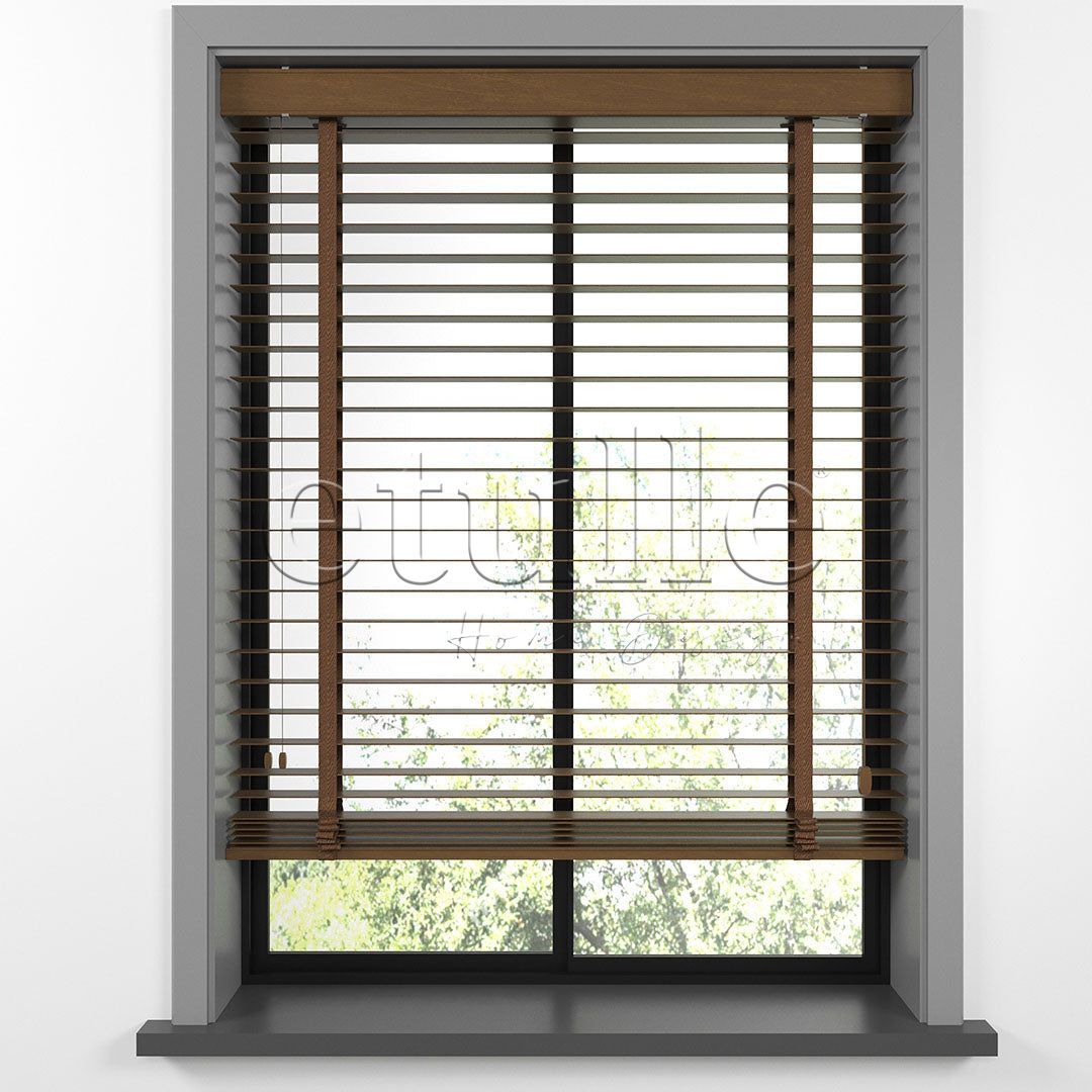 50 MM BASSWOOD Dark Oak Ahşap Jaluzi