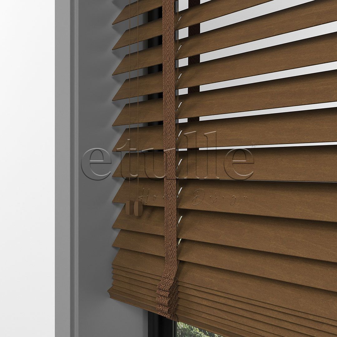 50 MM BASSWOOD Dark Oak Ahşap Jaluzi