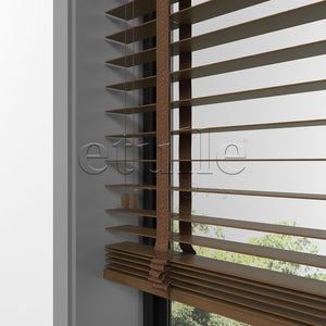 50 MM BASSWOOD Dark Oak Ahşap Jaluzi