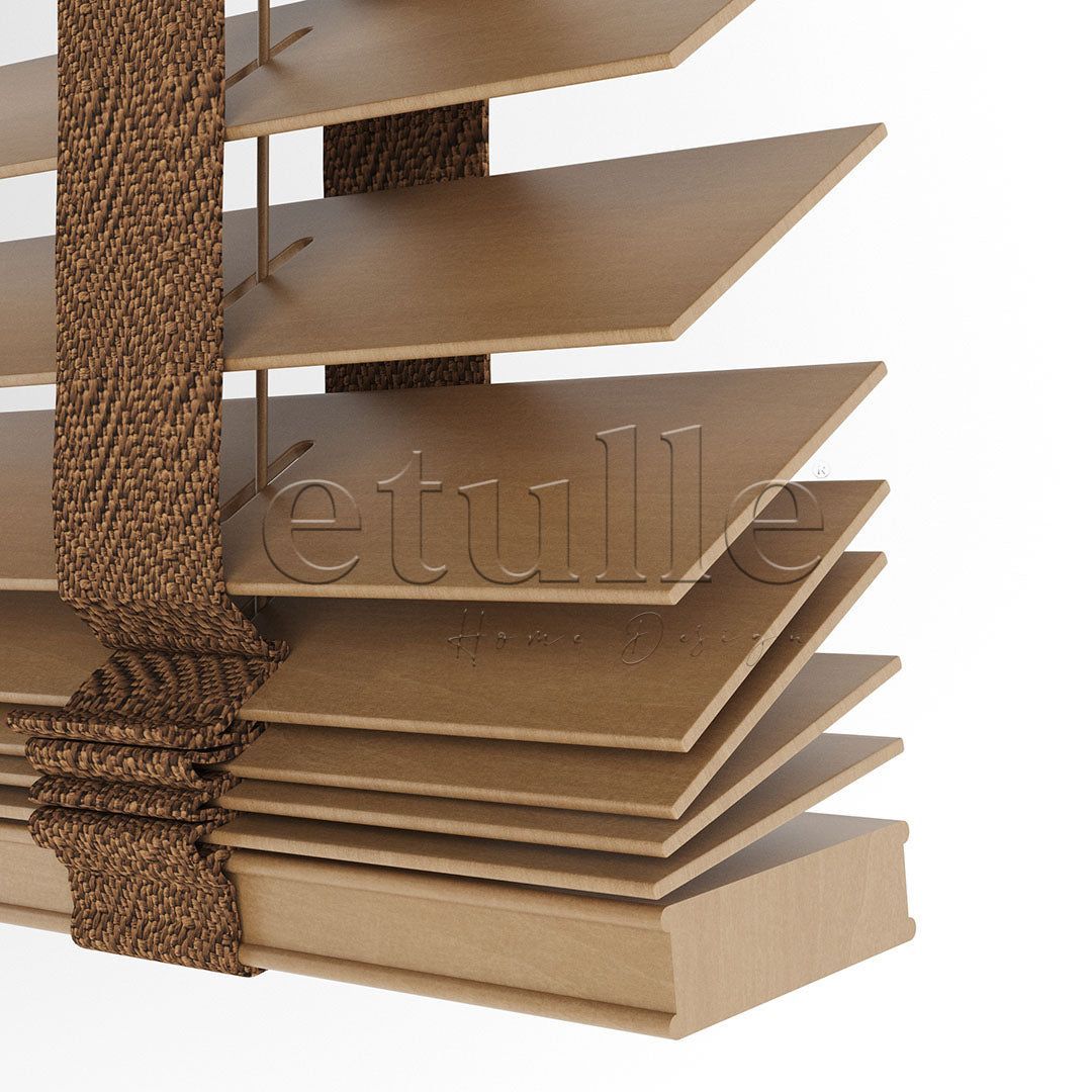 50 MM BASSWOOD Golden Oak Ahşap Jaluzi