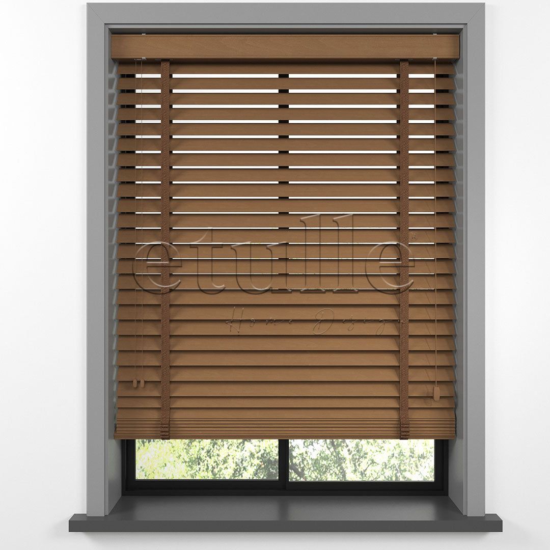 50 MM BASSWOOD Golden Oak Ahşap Jaluzi