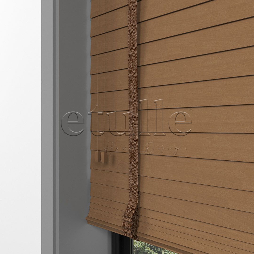 50 MM BASSWOOD Golden Oak Ahşap Jaluzi