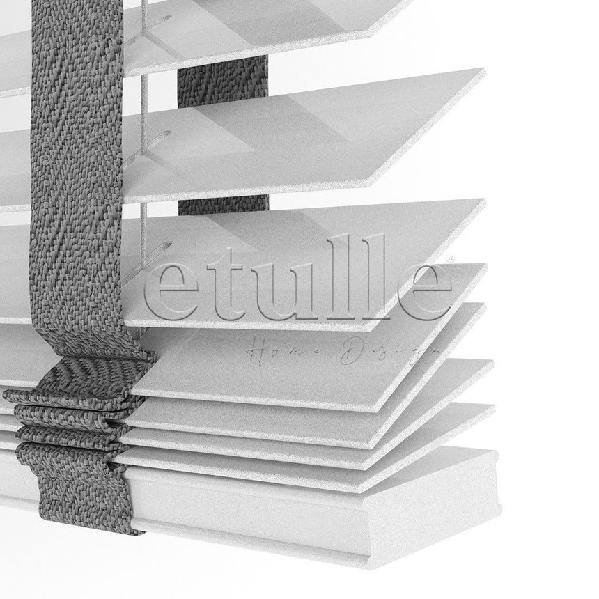 50 MM BASSWOOD Gri Ahşap Jaluzi
