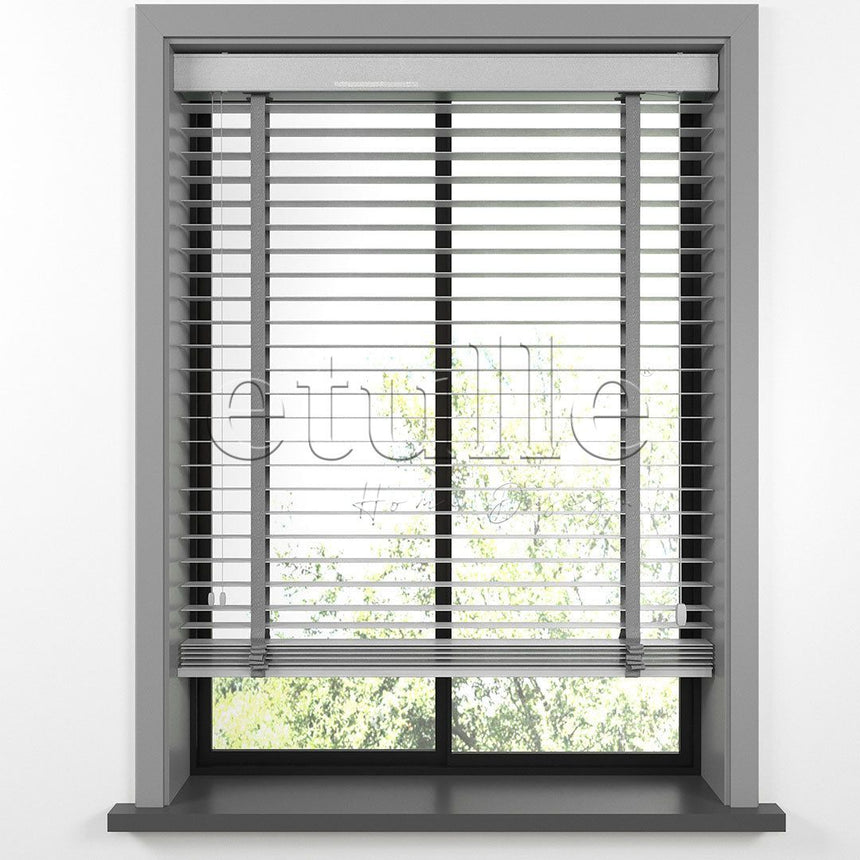 50 MM BASSWOOD Gri Ahşap Jaluzi