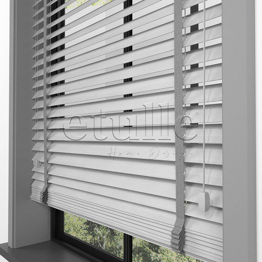 50 MM BASSWOOD Gri Ahşap Jaluzi
