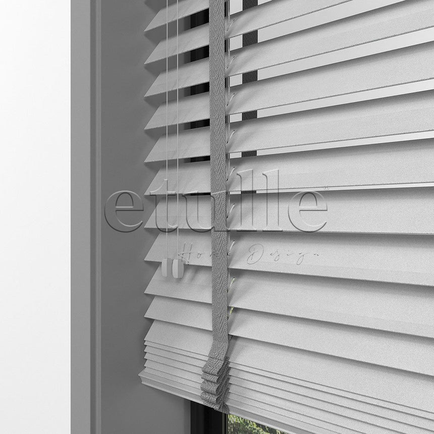 50 MM BASSWOOD Gri Ahşap Jaluzi