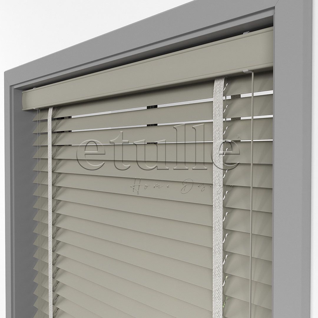 50 MM BASSWOOD Taupe Ahşap Jaluzi