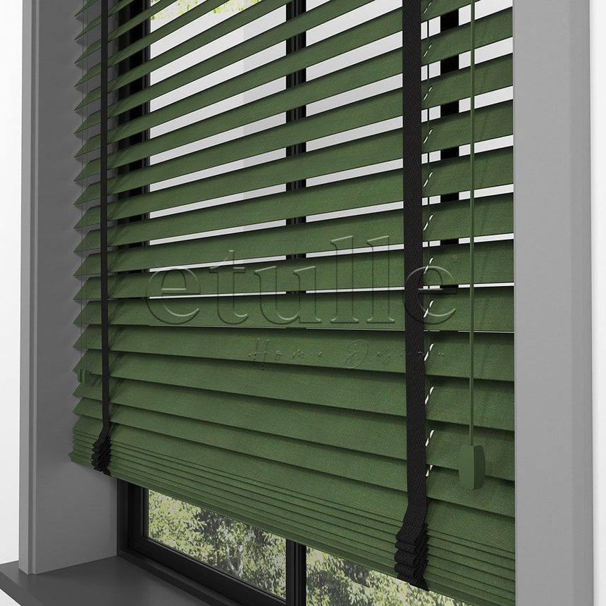 50 MM BASSWOOD Yeşil Ahşap Jaluzi