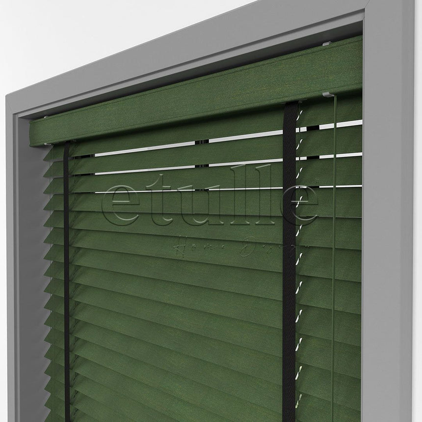 50 MM BASSWOOD Yeşil Ahşap Jaluzi
