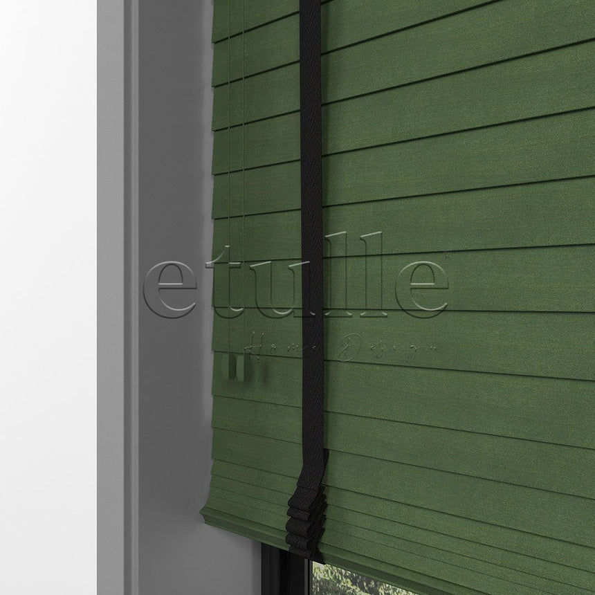 50 MM BASSWOOD Yeşil Ahşap Jaluzi