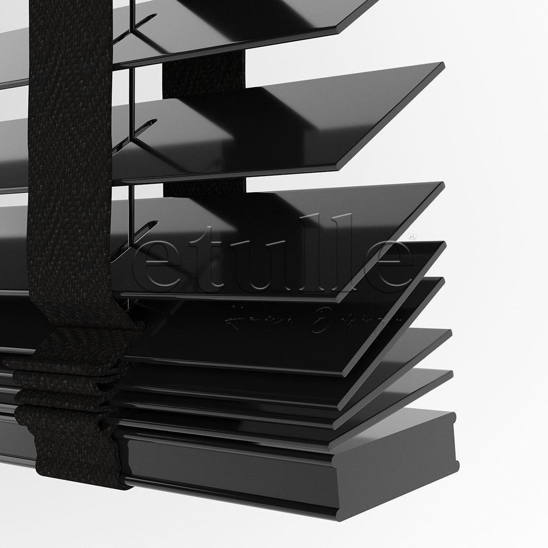 50 MM PIANO Siyah Ahşap Jaluzi