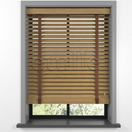 63 MM BASSWOOD Golden Oak Ahşap Jaluzi