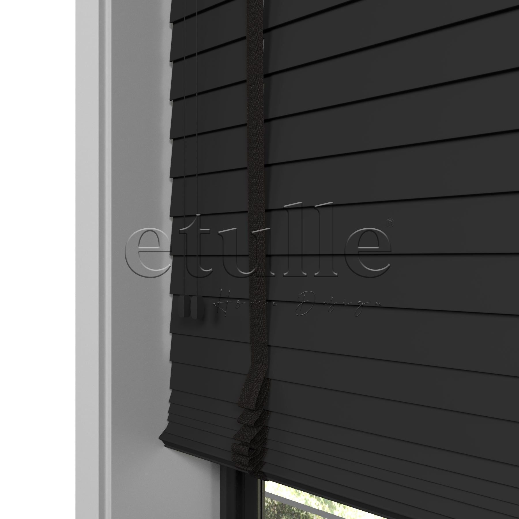 50 MM Truwood Siyah Ahşap Jaluzi