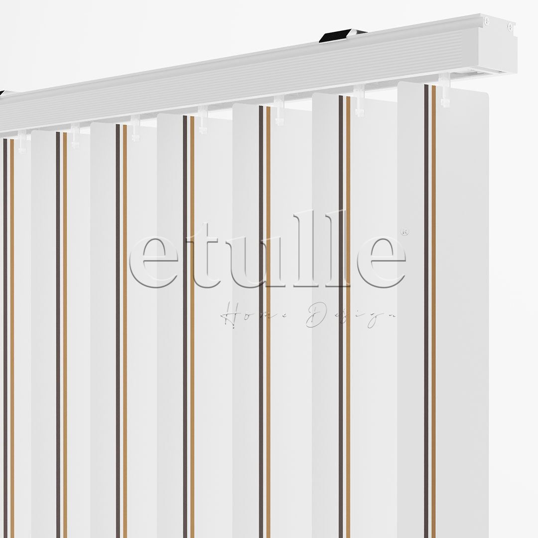 Açık Kahverengi - Kahverengi Çizgili PVC Dikey Perde
