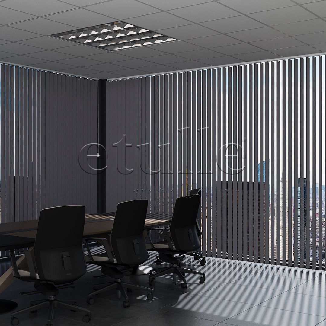 Antrasit Düz PVC Dikey Perde